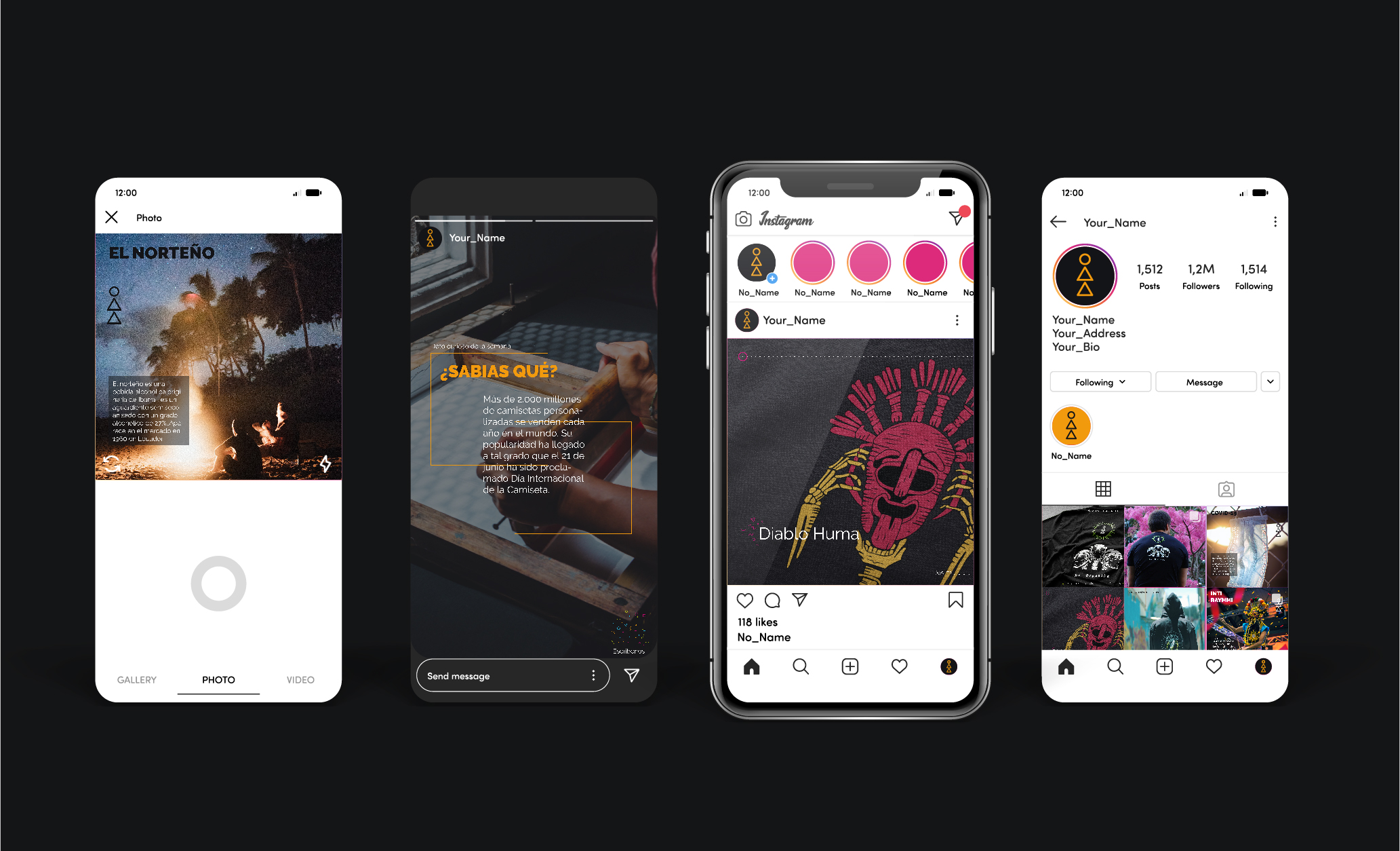 mockup aplicación instagram 2