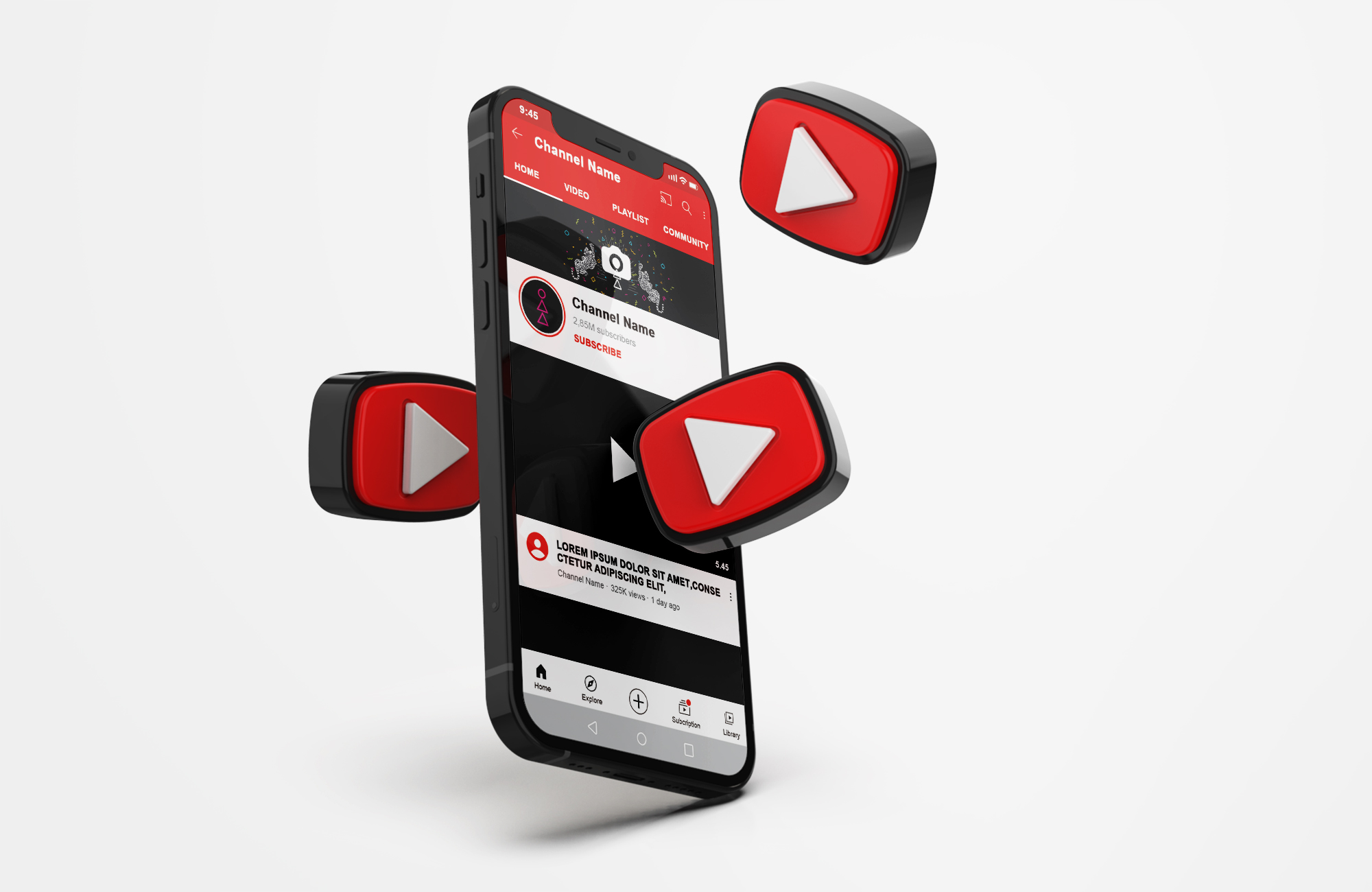 mockup cel youtube